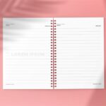 3 Different Showcases of Spiral Notebook Mockup