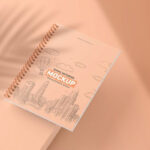 3 Different Showcases of Spiral Notebook Mockup