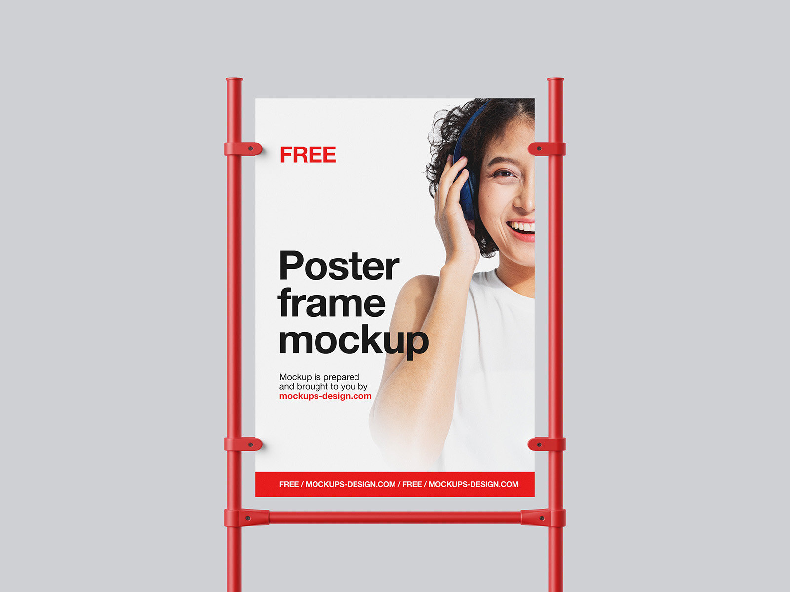 3 Different View of Matt Poster Frame Mockup FREE PSD