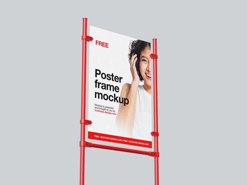 3 Different View of Matt Poster Frame Mockup