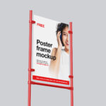 3 Different View of Matt Poster Frame Mockup