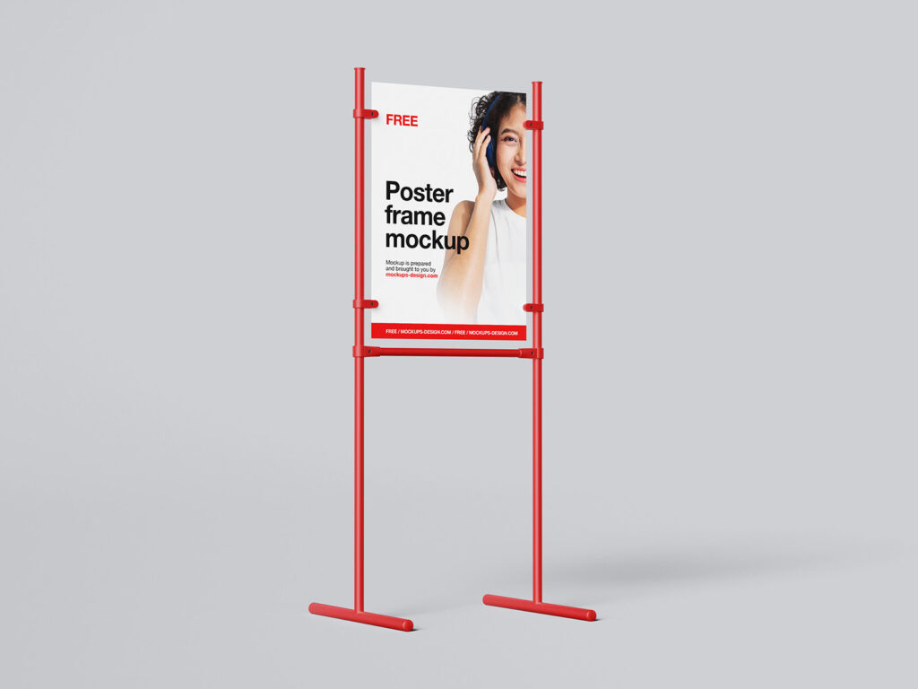 3 Different View of Matt Poster Frame Mockup