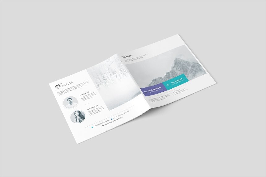 3 Different Visions of Square Brochure Mockup
