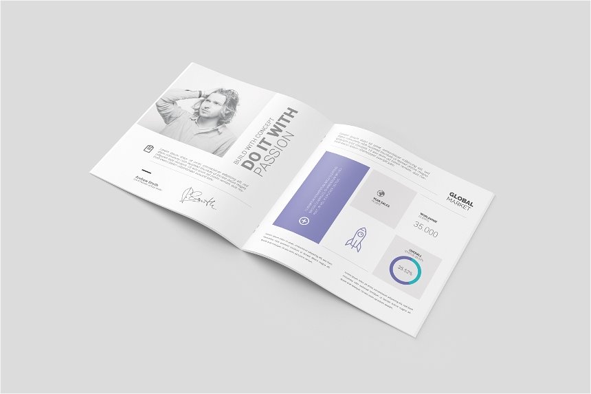 3 Different Visions of Square Brochure Mockup