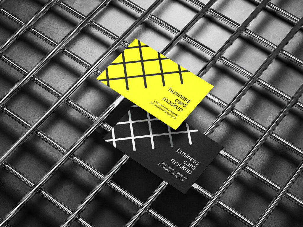 3 Distinct Shots of Industrial Business Card Mockups