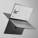 3 Floating MacBook Pro Mockups Against Mirror