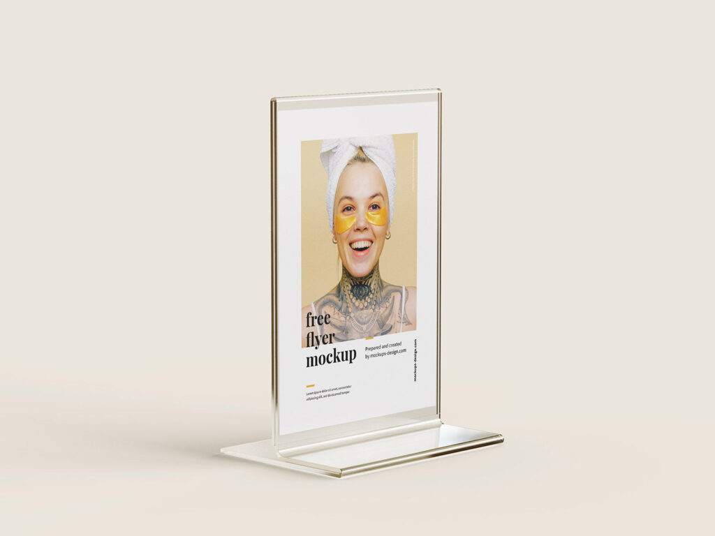 3 Flyer Stand Mockups in Different Angles