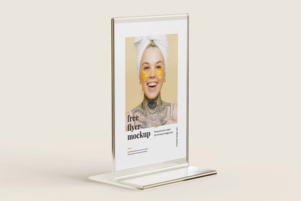 3 Flyer Stand Mockups in Different Angles