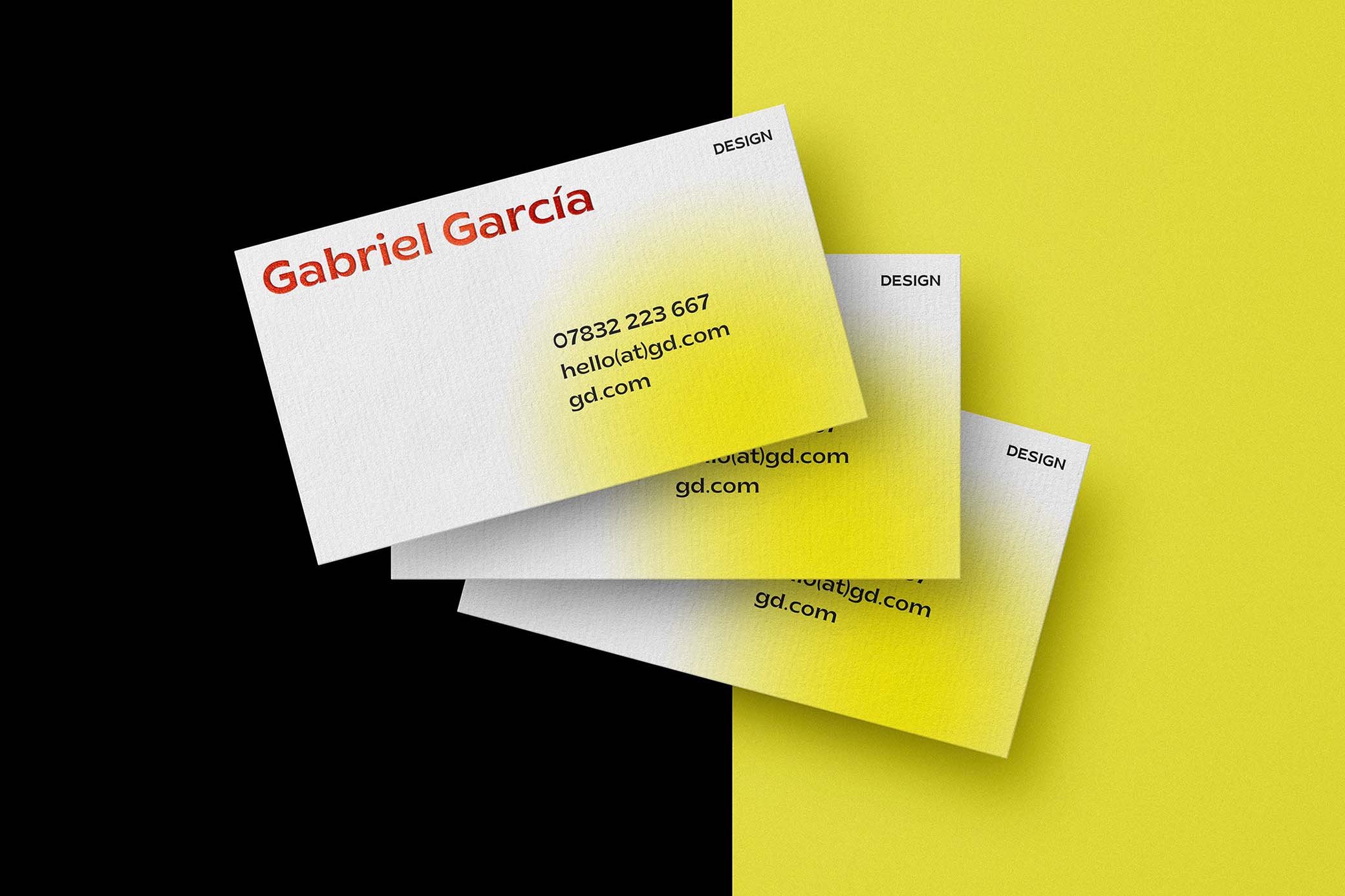 3 Flying Business Cards Mockup in Front Sight FREE PSD