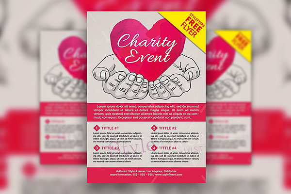 3 Illustrated, Conceptual, Modern Charity Event Flyers and Facebook Cover Templates