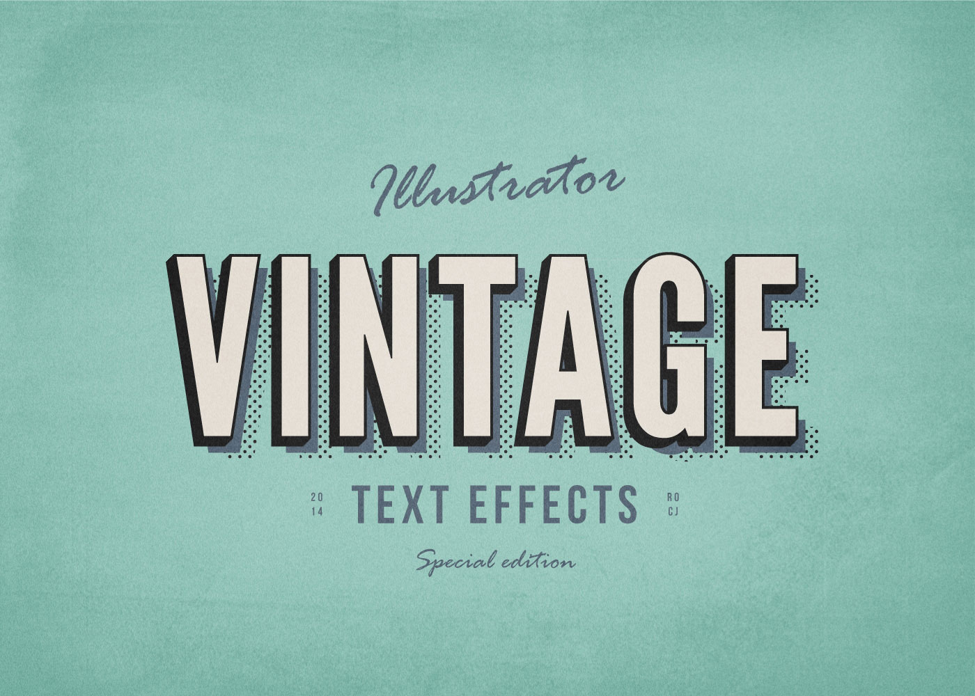 3 Illustrator Vintage Text Effects FREE PSD