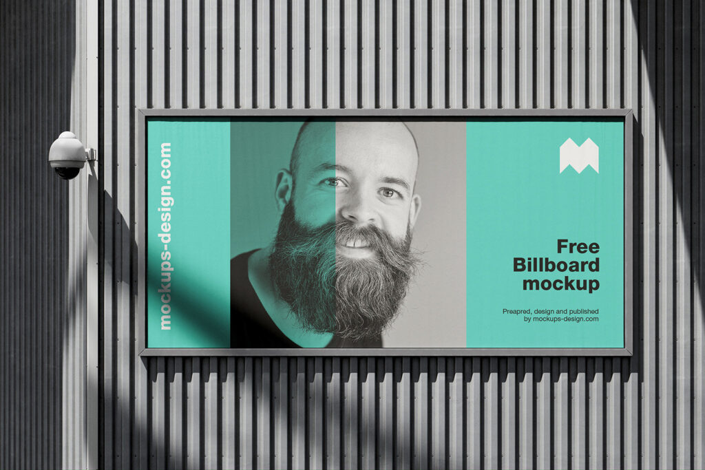3 Industrial Billboard Mockups with Corrugated Metal Wall