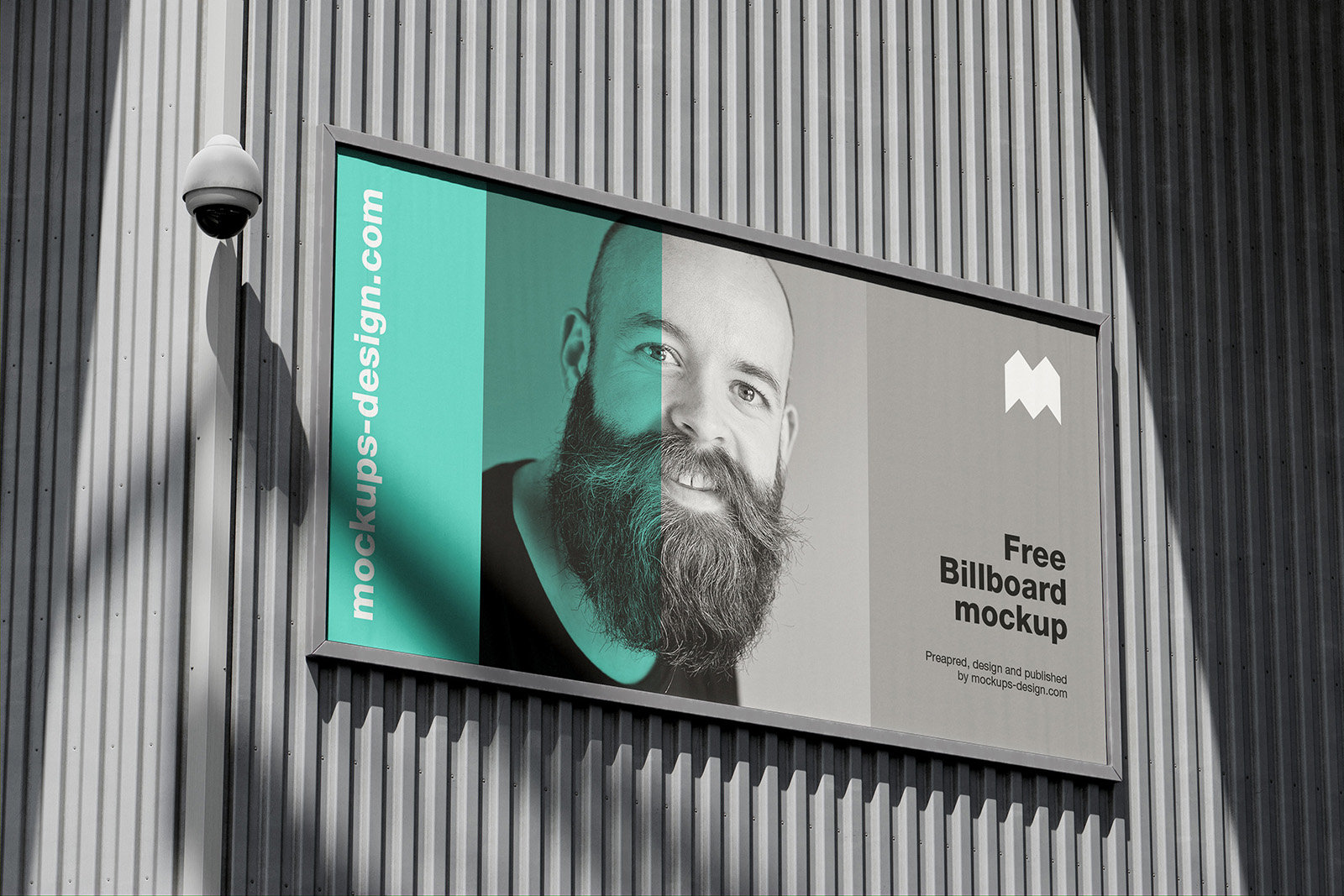 3 Industrial Billboard Mockups with Corrugated Metal Wall FREE PSD