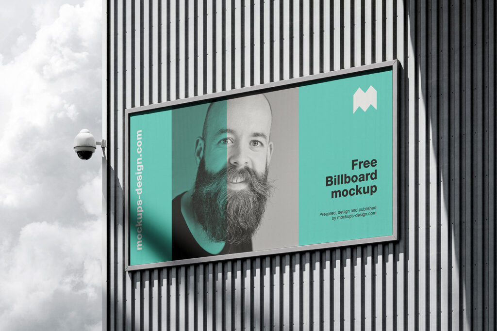 3 Industrial Billboard Mockups with Corrugated Metal Wall