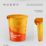 3 Instant Noodle Cup Mockups in Perspective