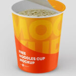 3 Instant Noodle Cup Mockups in Perspective