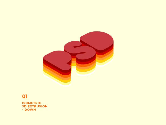 3 Isometric Colorful 3D Text / Logo Effects