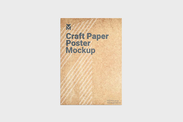 3 Kraft Paper Poster Mockups in Different Views