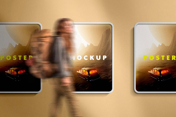 3 Lightbox Poster Mockup