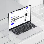3 MacBook Mockups on Glass