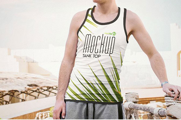 3 Male Tank Top Mockups in Different Shots