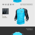 3 Men’s Stretch Long Sleeve Top Mockups in Various Views