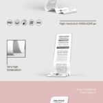 3 Minimal Phone Long Scroll Mockups in Different Views
