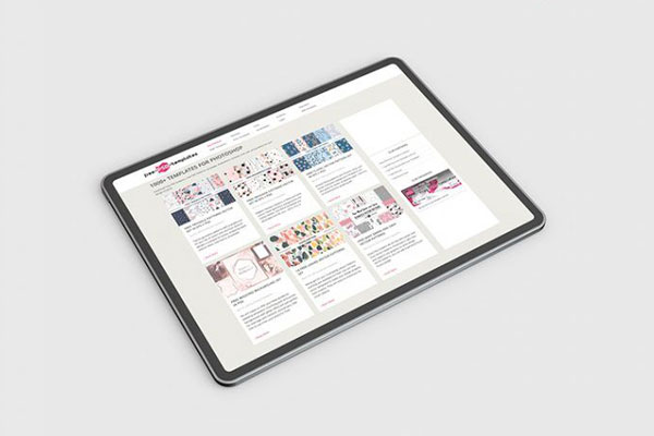 3 Minimalist Mockups of Tablets in Different Views