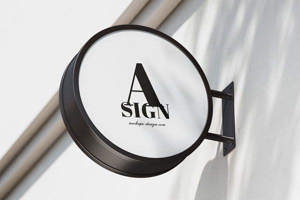 3 Mockup of Rounded Street Sign in Perspective View
