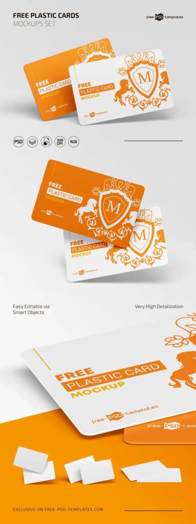 3 Mockups Featuring 2 Business Cards in Different Views