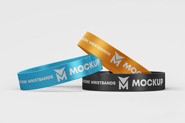 3 Mockups Featuring Different Numbers of Wristbands in Different Views
