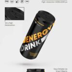 3 Mockups Featuring Energy Drink Cans in Different Views