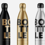 3 Mockups Featuring Floating or Stand-up Bottles in Different Views