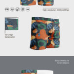3 Mockups Featuring Men’s Swim Trunks in Different Views mockup preview