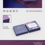 3 Mockups Featuring Stacks of Square Business Cards