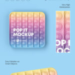 3 Mockups Including Pop It Toys in Different Arrangements