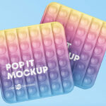 3 Mockups Including Pop It Toys in Different Arrangements