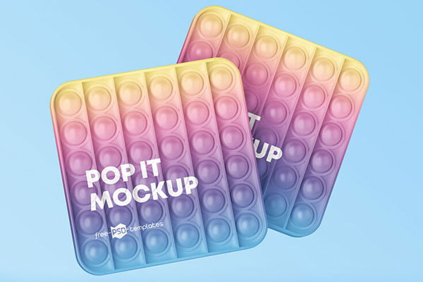 3 Mockups Including Pop It Toys in Different Arrangements