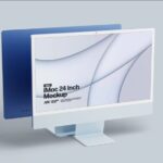 3 Mockups of a 2021 iMac 24-inch in Multiple Angles