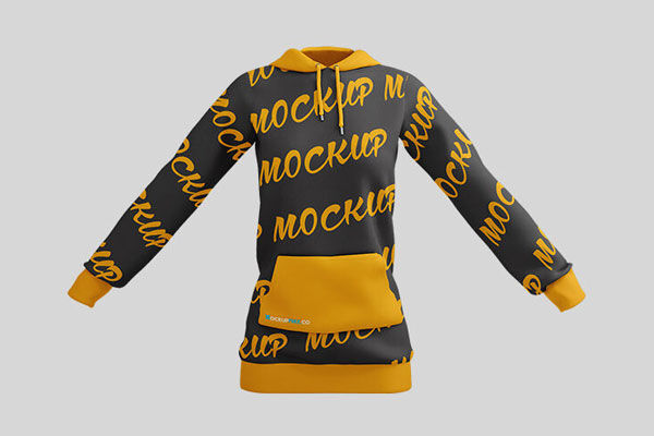 3 Mockups of a 3D Women Hoodie in Different Views