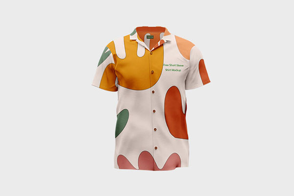 3 Mockups of a Short Sleeved Button Down Shirt
