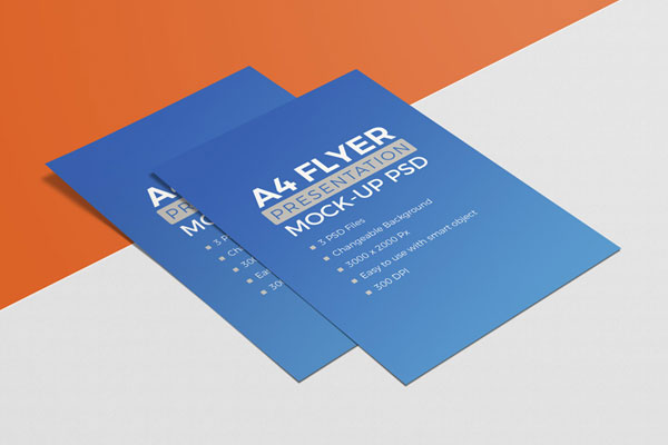 3 Mockups of A4 Size Paper from Different Angles