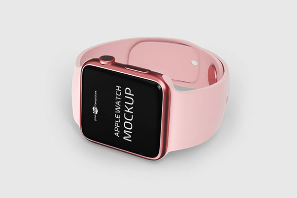 3 Mockups of Apple Watches in Different Views and Positions