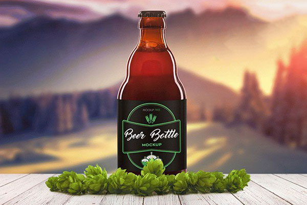 3 Mockups of Beer Bottles in Different Views and Positions