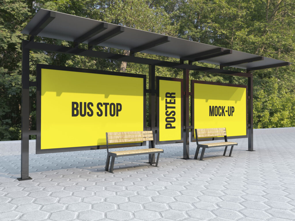 3 Mockups of Bus Shelter Posters