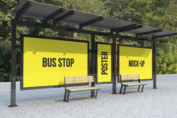 3 Mockups of Bus Shelter Posters