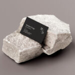 3 Mockups of Business Cards on Stone