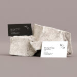 3 Mockups of Business Cards on Stone