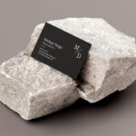 3 Mockups of Business Cards on Stone