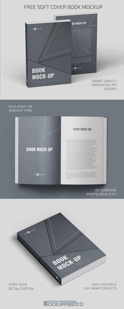 3 Mockups of Cover Books in Different Positions